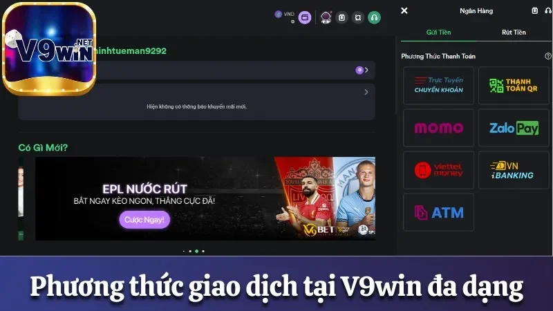 V9win | Trang Chủ Uy Tín Đổi Thưởng Đẳng Cấp Đông Nam Á 18 Phương thức giao dịch tại V9win đa dạng